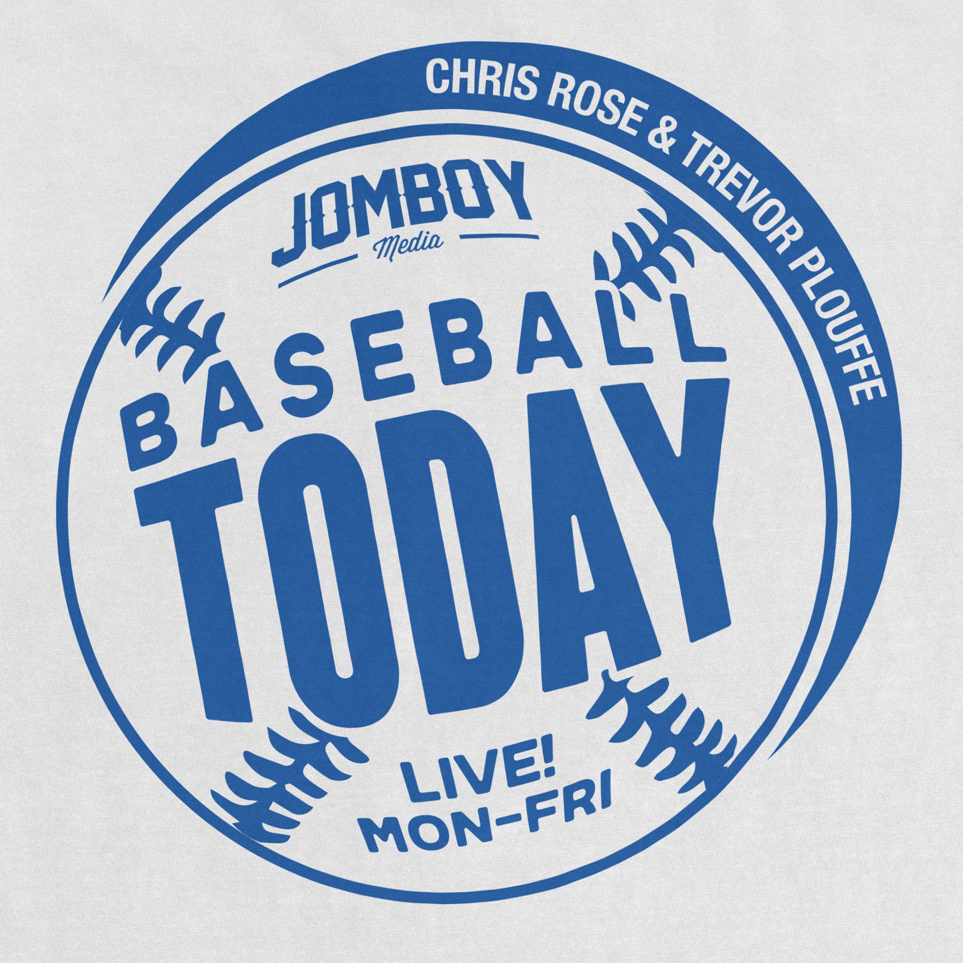 Blue monochrome vintage Comfort Colors tee featuring a circular baseball-themed design with text about today's game and players.
