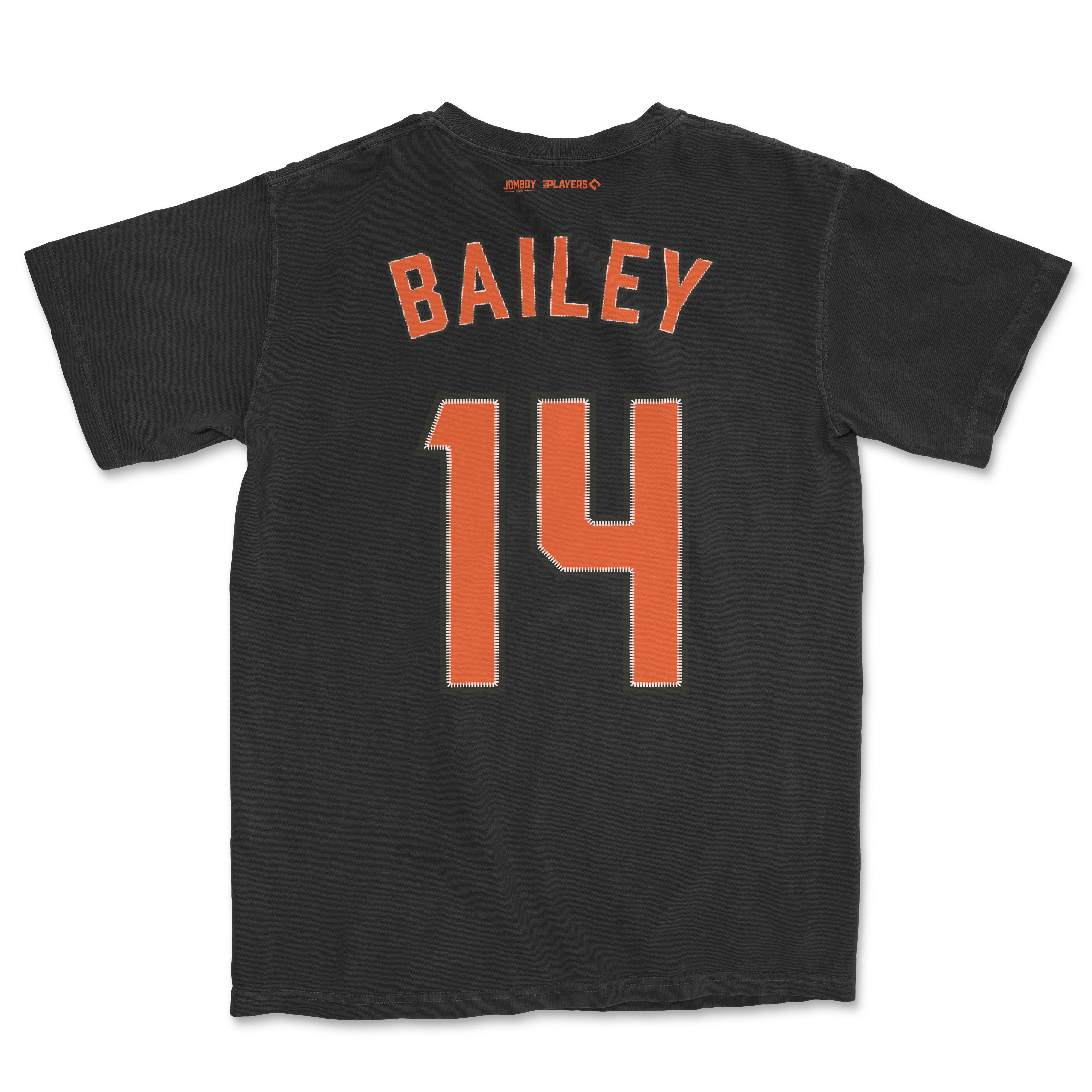 Black Patrick Bailey jersey with orange and white stitched number 14 and "BAILEY" name on the back.