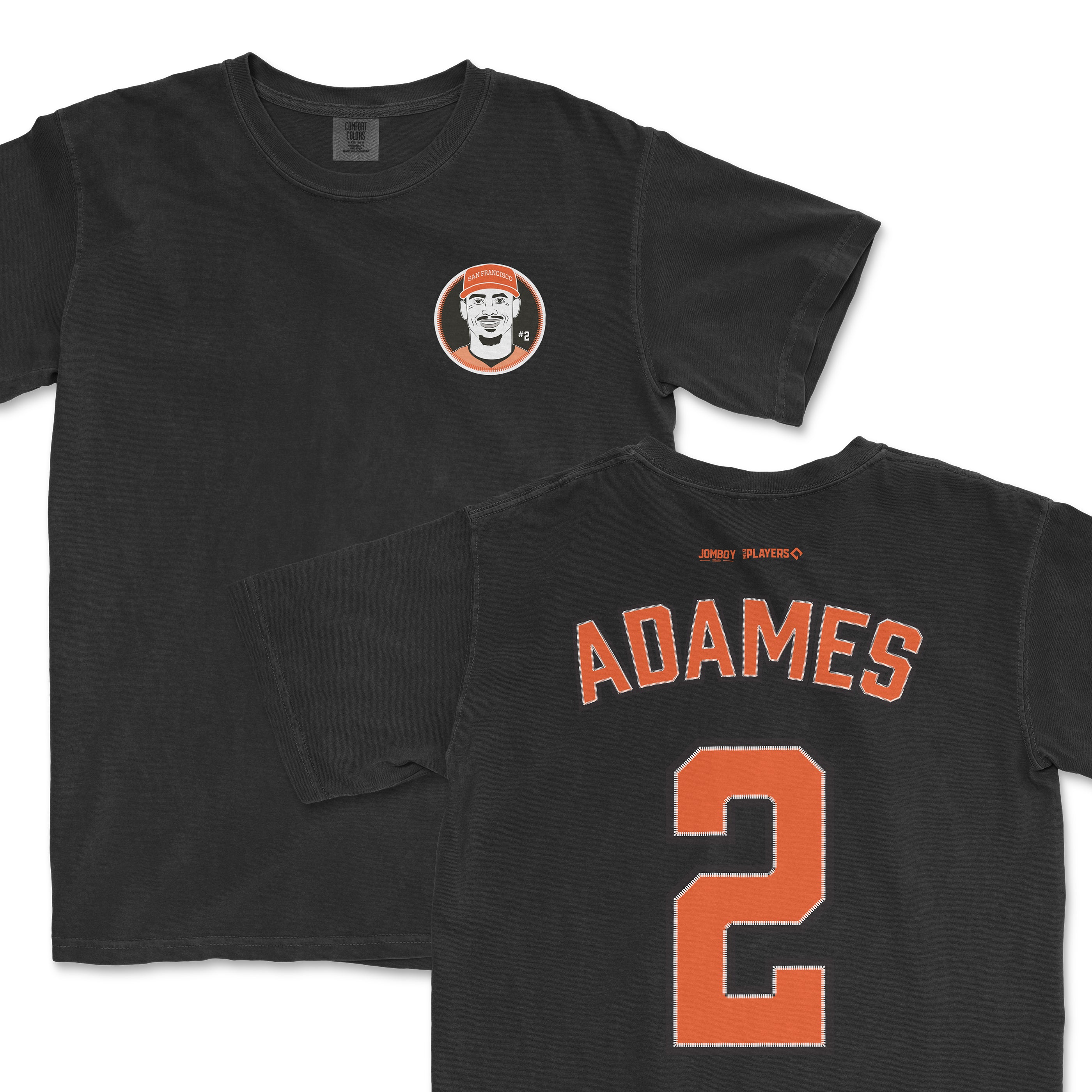 Black Willy Adames shirsey featuring his name and number 2 on the back, with a small team logo on the front chest.