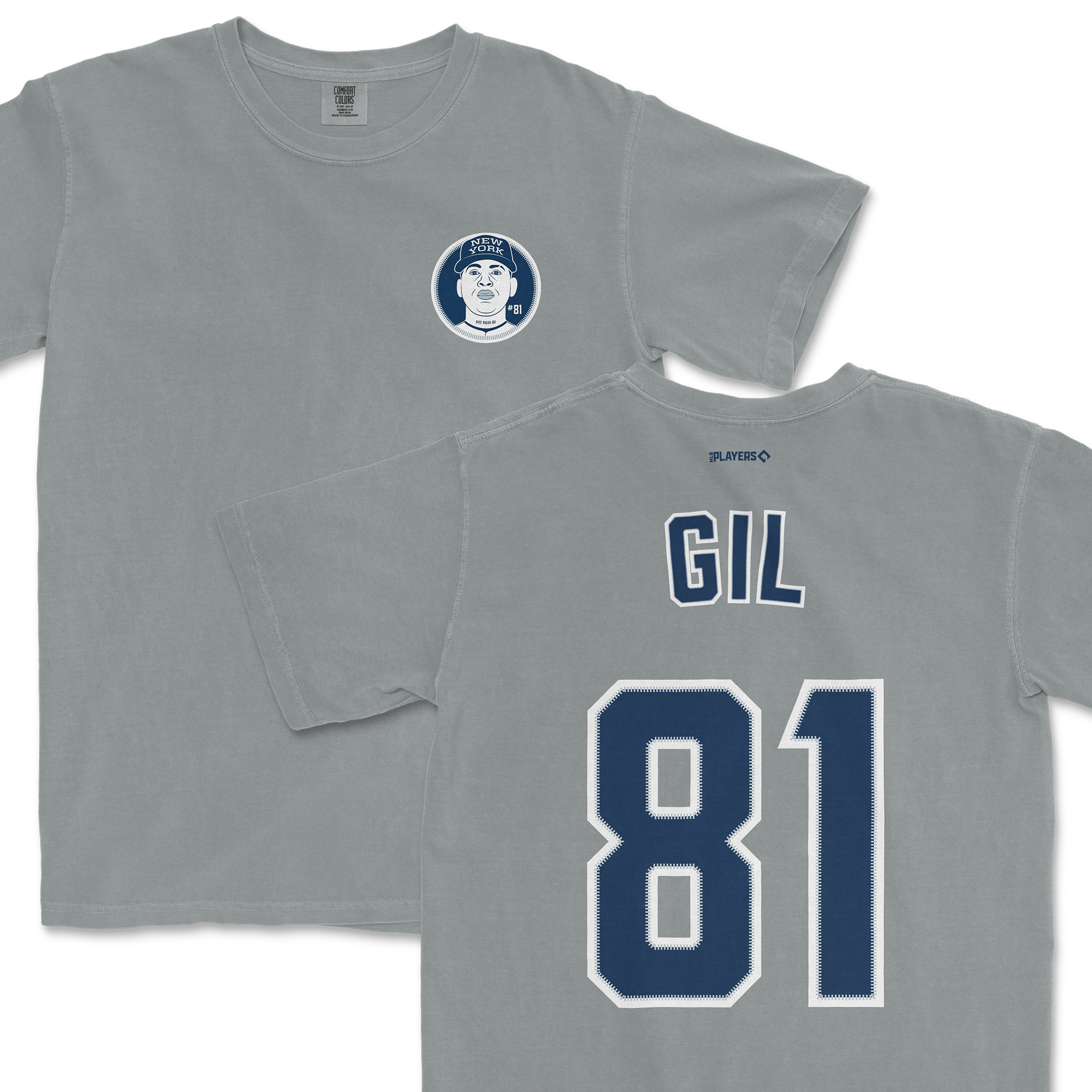 Luis Gil Shirsey featuring a circular graphic on the front and his name and number 81 on the back.