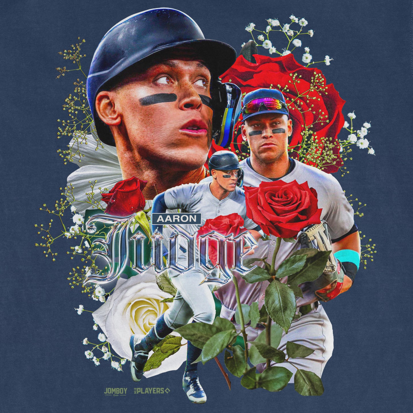 Collage of baseball players surrounded by red, white, and yellow roses, with the phrase "Smell the Roses" at the bottom.