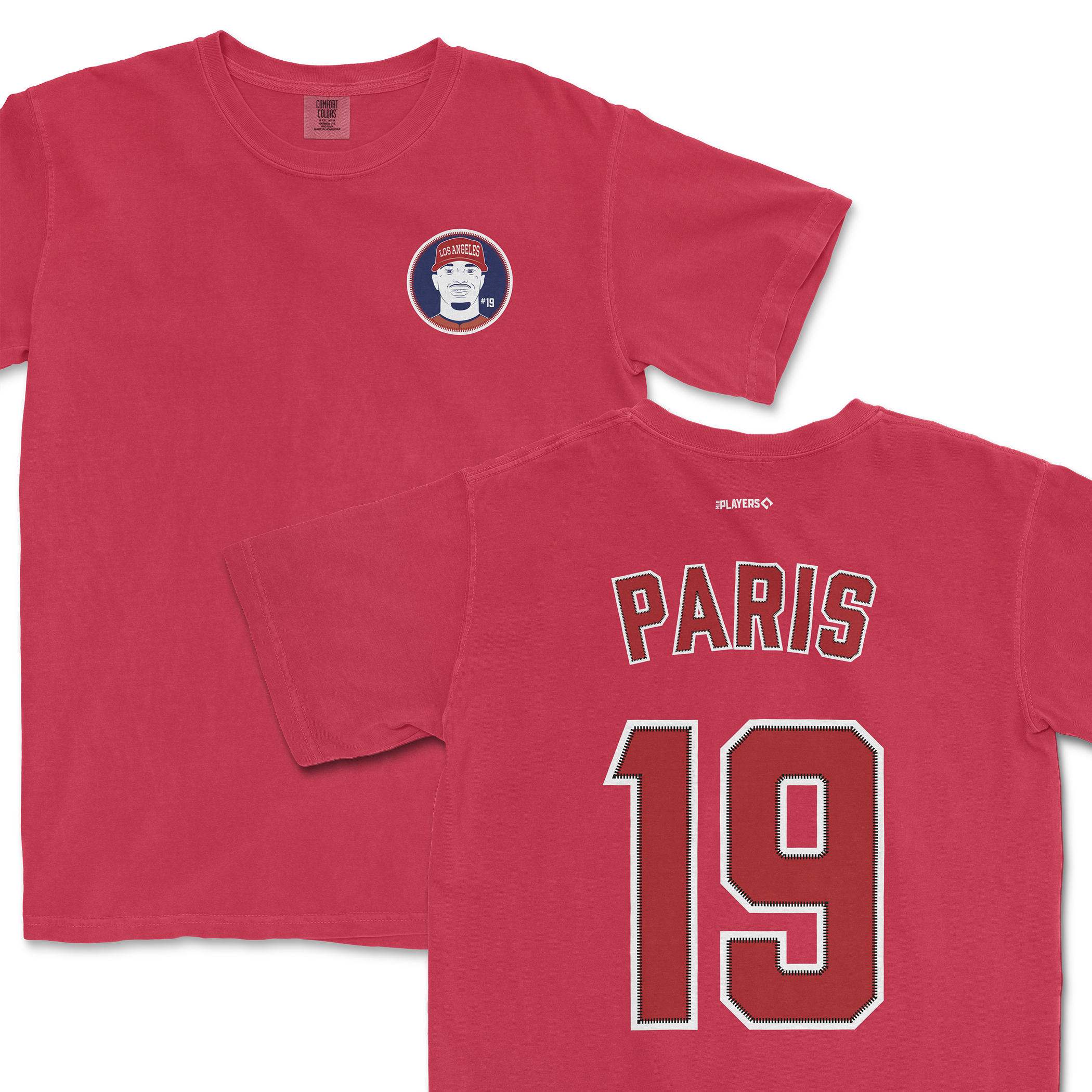 Kyren Paris Shirsey in red featuring a graphic on the front and his name and number on the back. Perfect for fans.