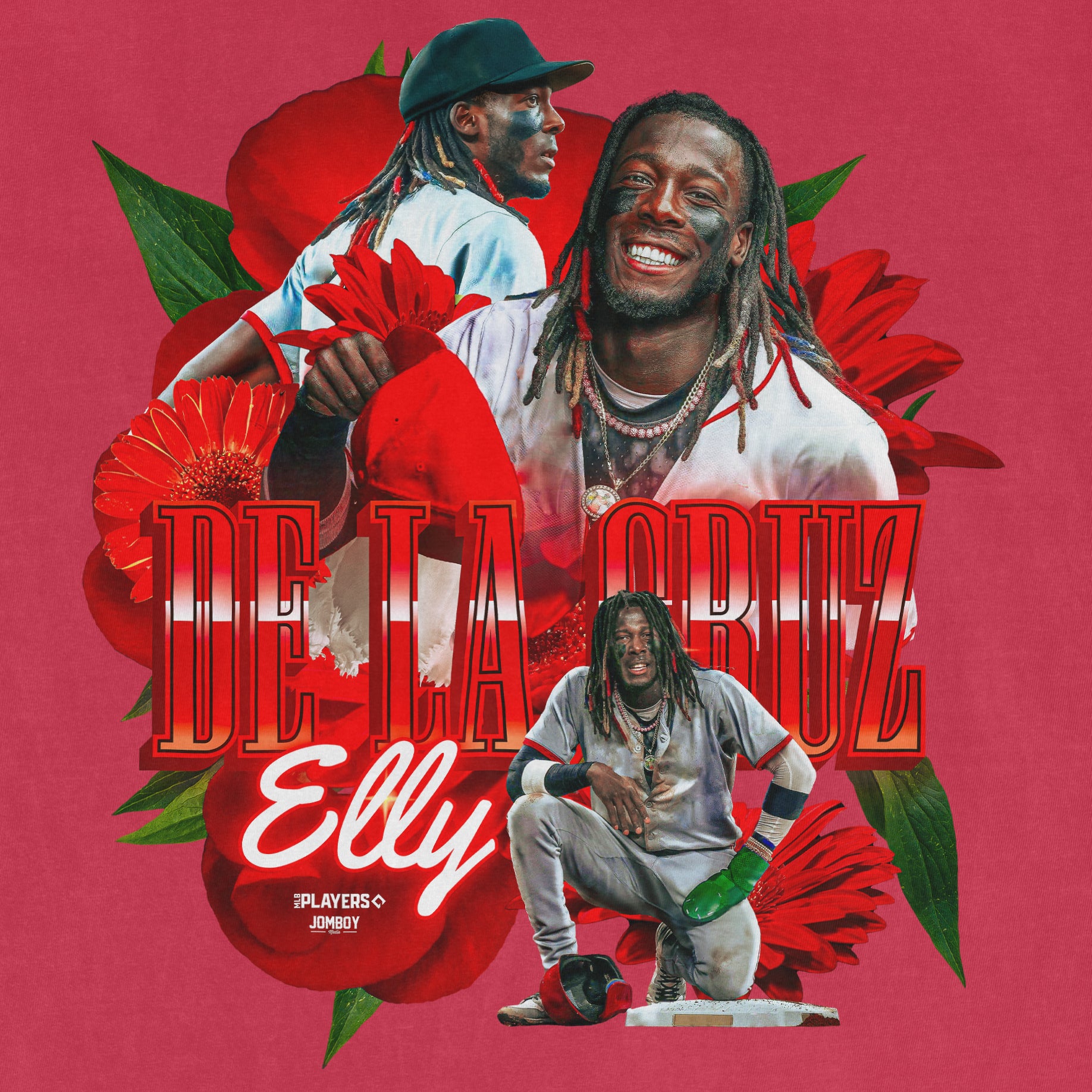 Colorful Comfort Colors tee featuring Elly de la Primavera with floral and text design elements.