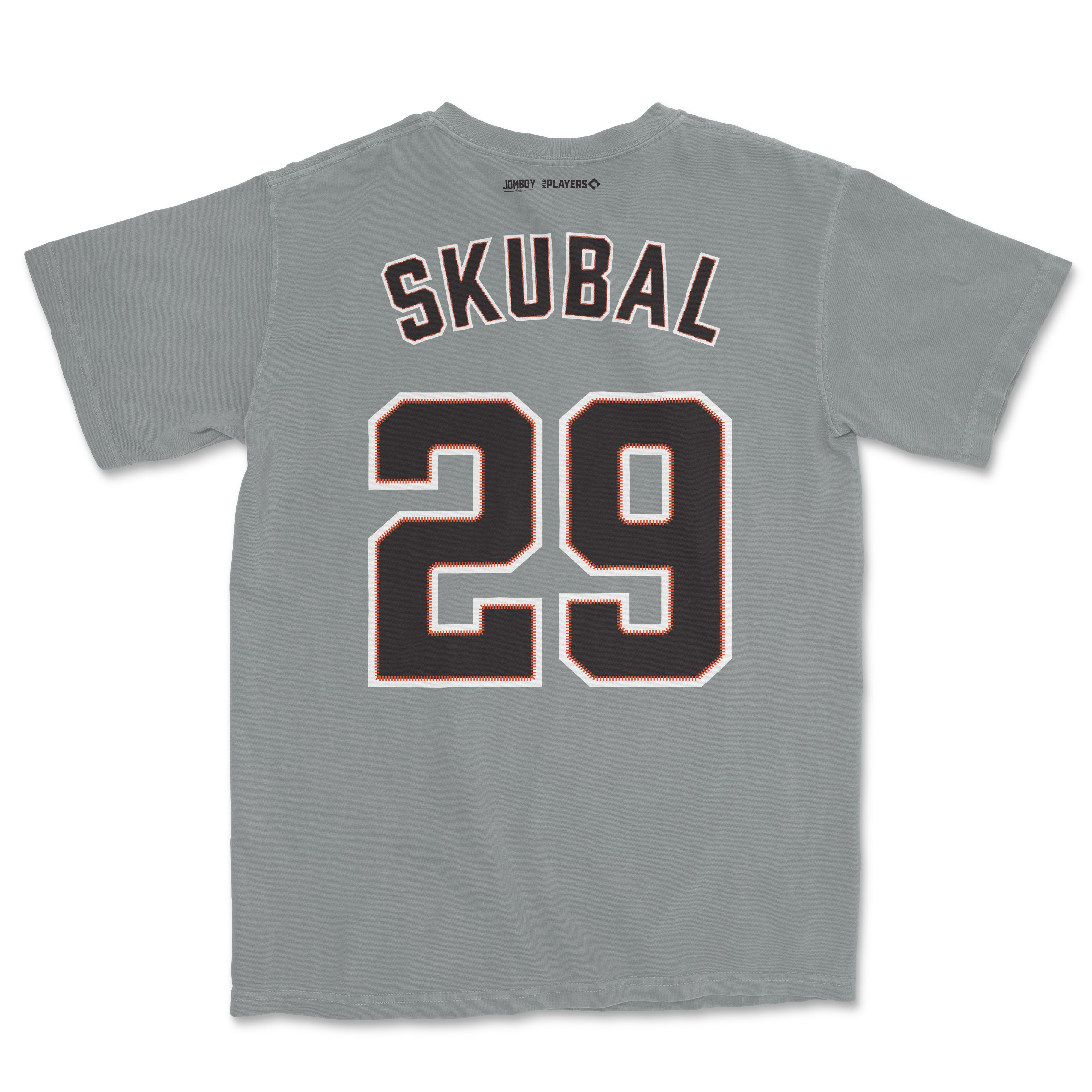 Gray Tarik Skubal baseball shirsey with his name and number 29 printed on the back in black and white outline.