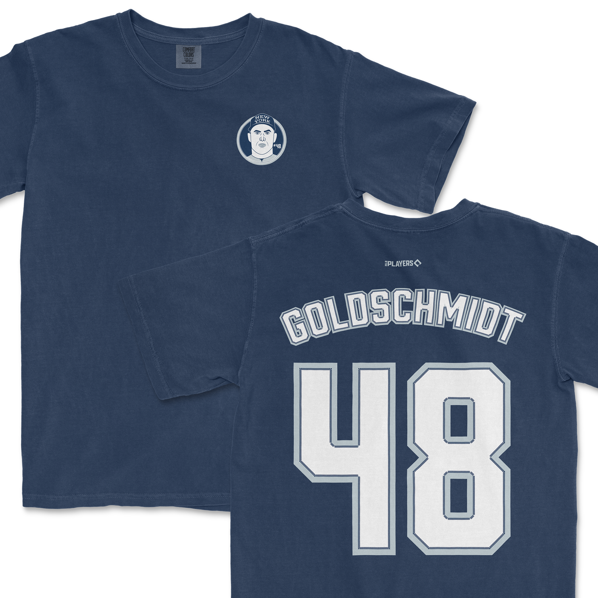 Navy Paul Goldschmidt shirsey featuring a front logo and the name and number 48 on the back. Perfect for baseball fans.