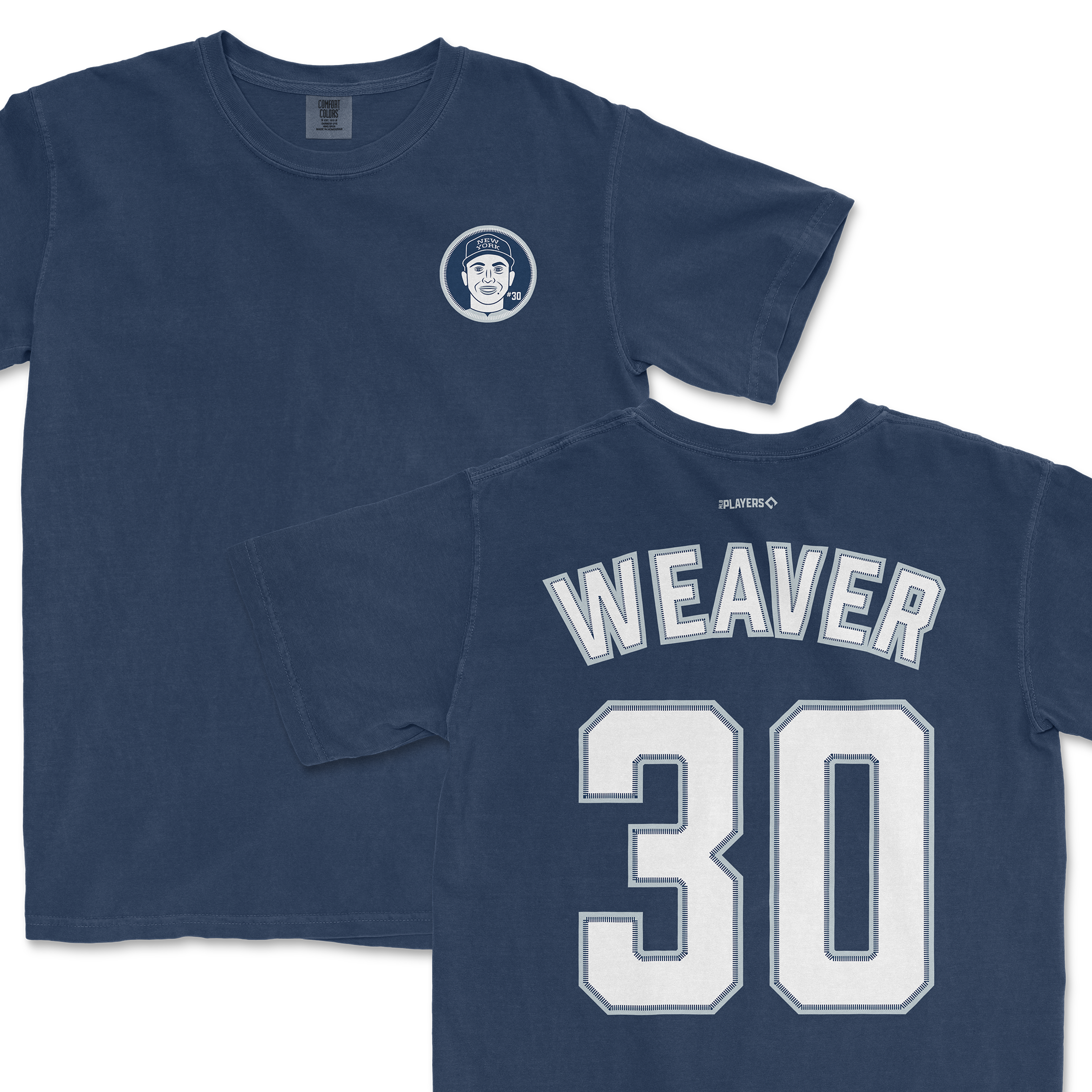 Navy Luke Weaver Shirsey featuring his name and number 30 on the back, with a graphic logo on the front.
