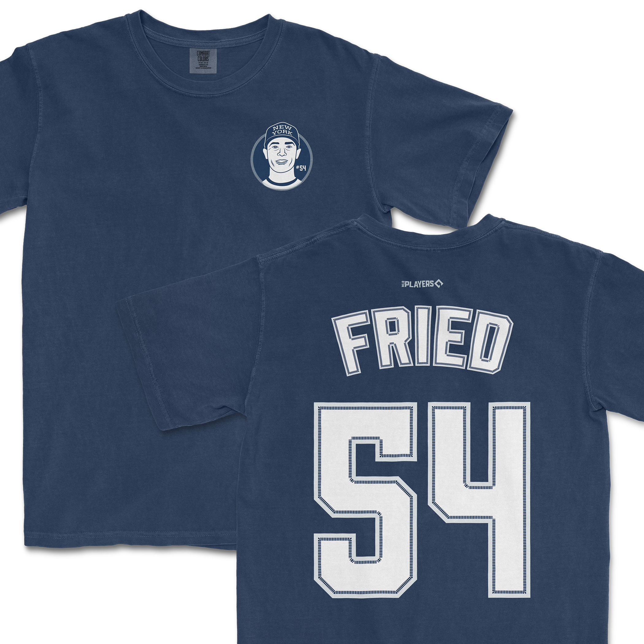 Max Fried Shirsey featuring a player graphic on the front and "FRIED 54" on the back, perfect for baseball fans.
