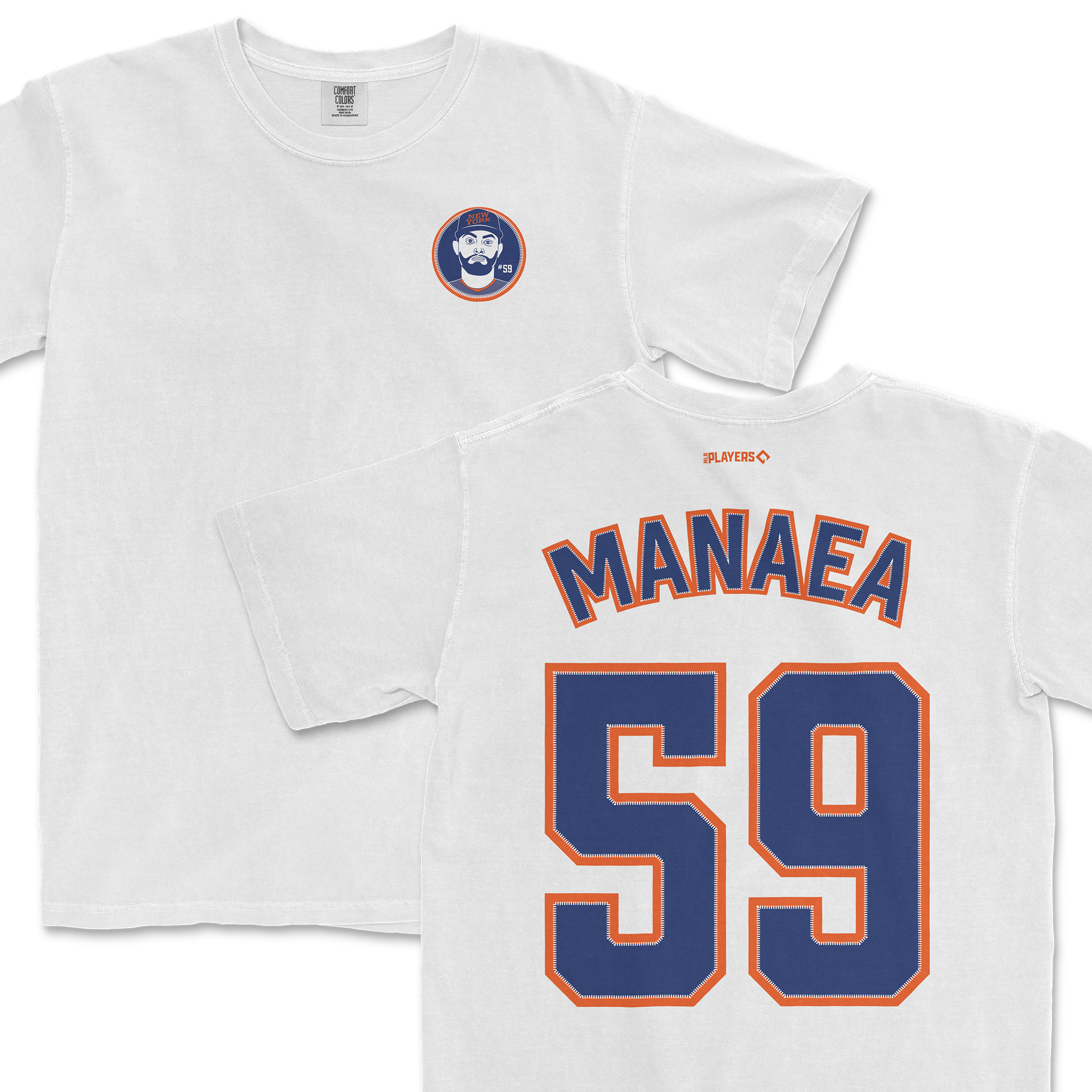 Sean Manaea Shirsey featuring a front logo and bold "MANAEA 59" on the back, perfect for dedicated fans.