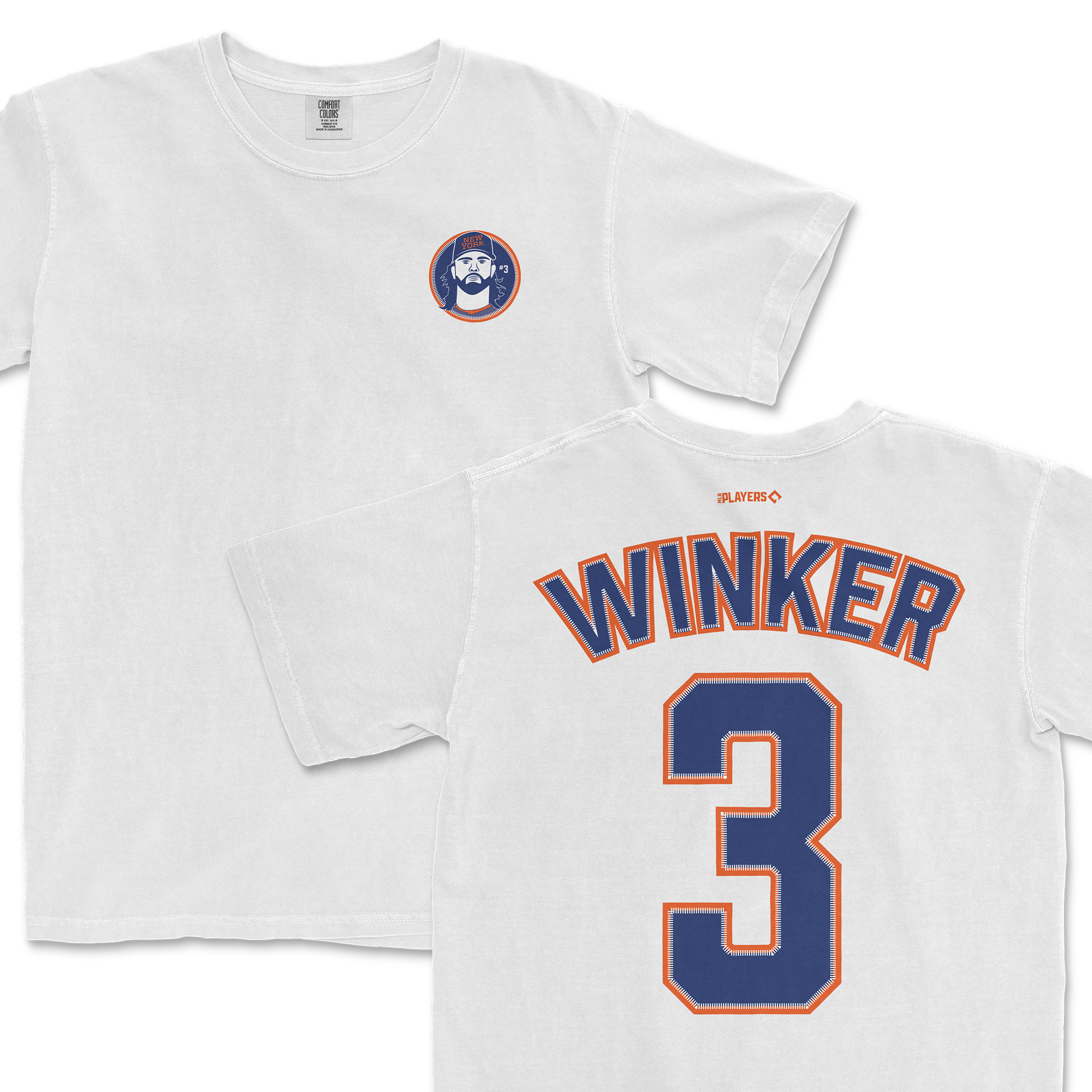 Jesse Winker Shirsey featuring a circular logo on the front and "WINKER 3" printed on the back in bold colors.