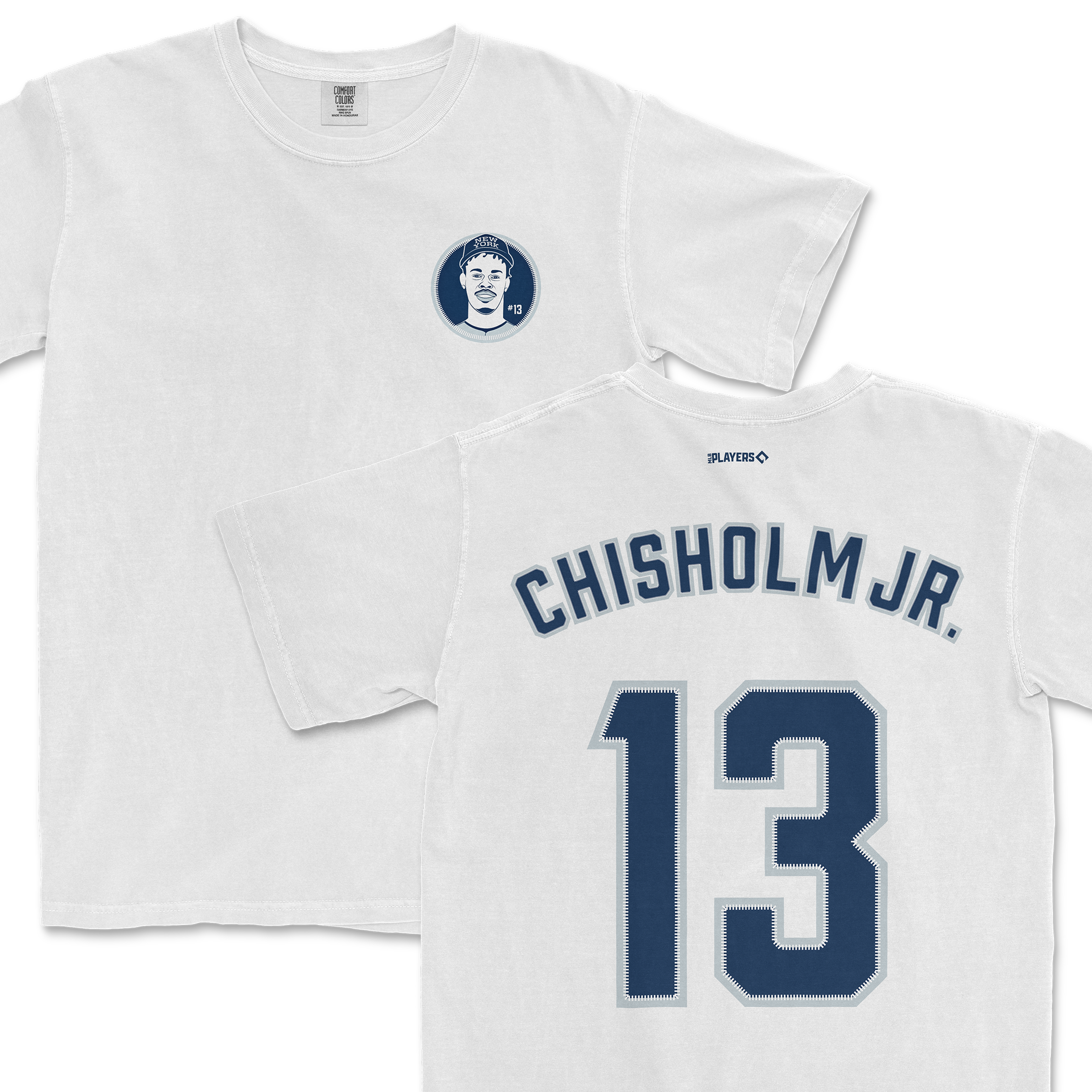 Jazz Chisholm Jr. Shirsey featuring a white design with his name and number 13 on the back, perfect for fans.