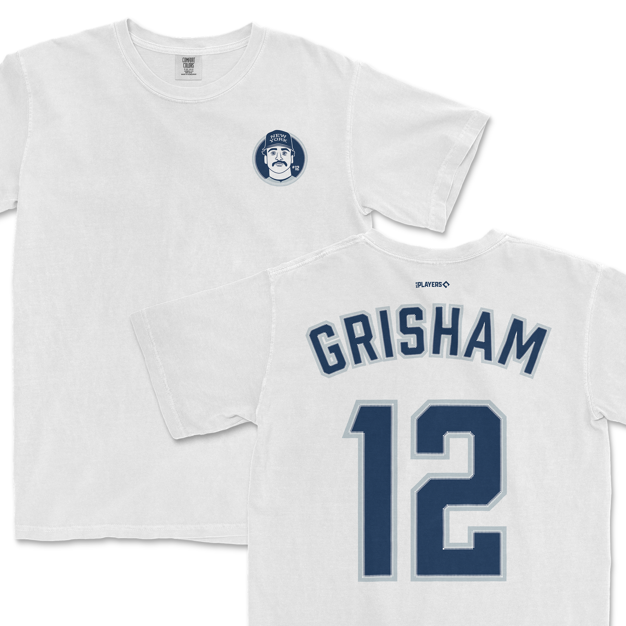 Trent Grisham Shirsey featuring a graphic logo on the front and Grisham's name and number on the back.