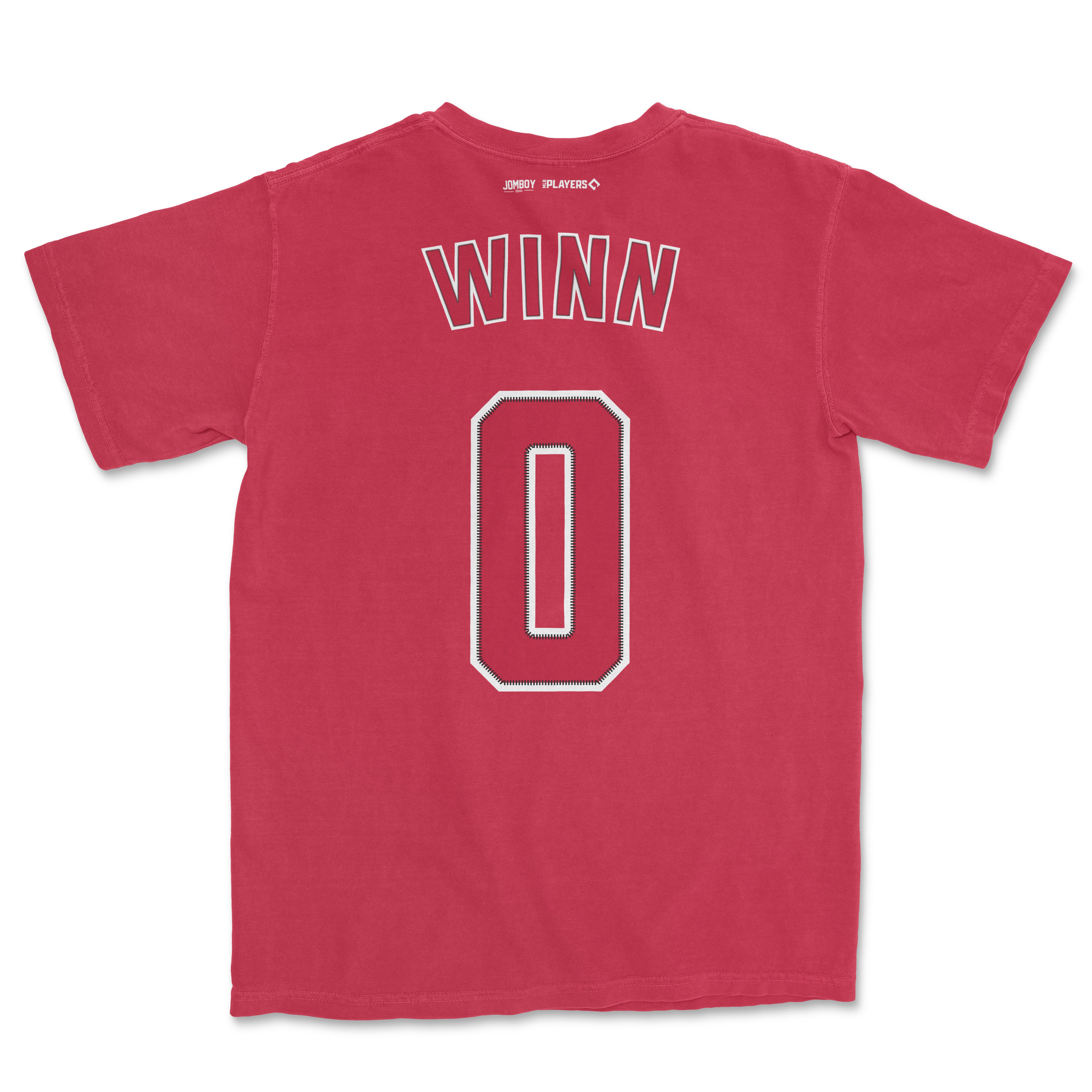 Red Comfort Colors tee featuring "Winn" and the number 0 on the back, designed for Masyn Winn fans.