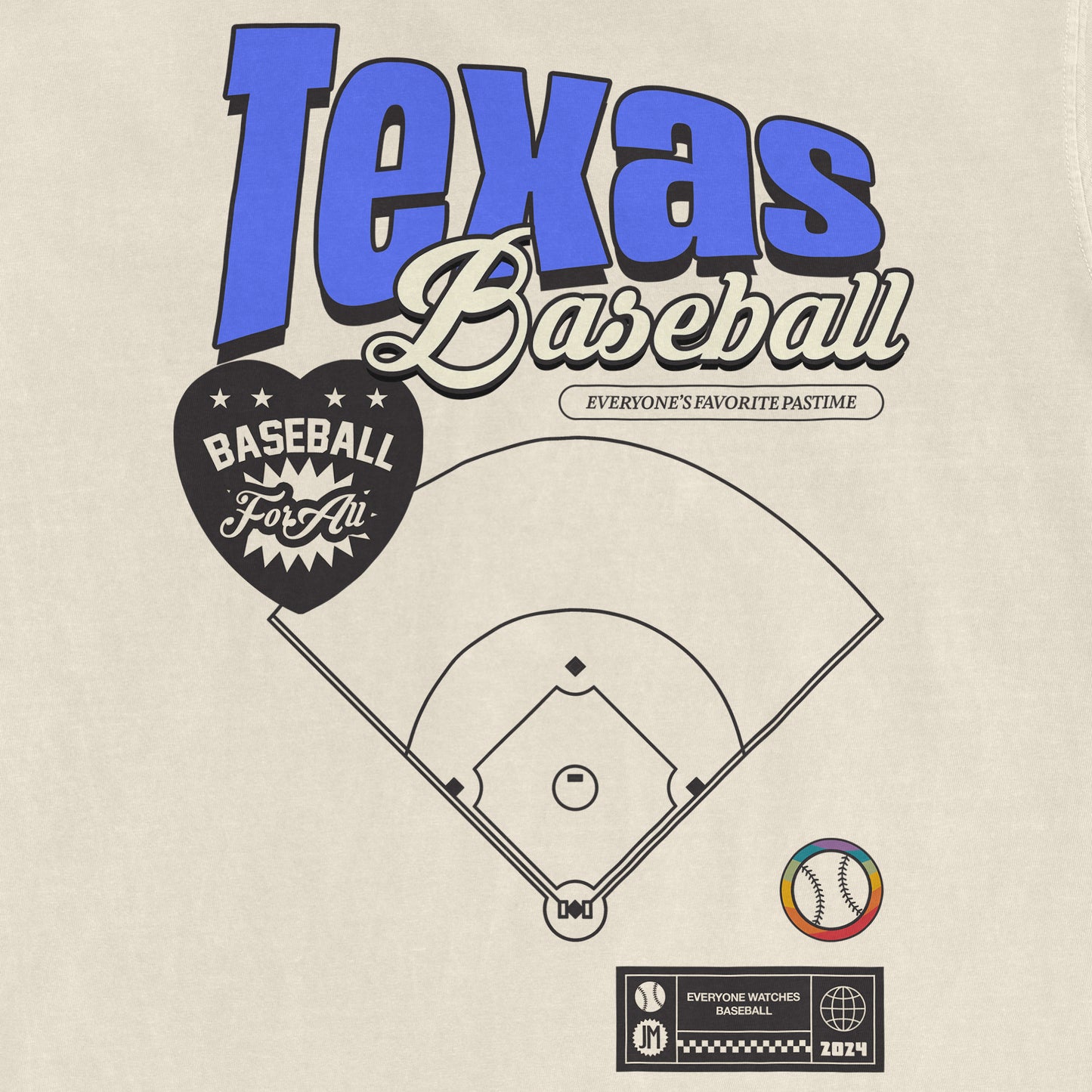 TEXAS BASEBALL PRIDE | Comfort Colors Vintage Tee