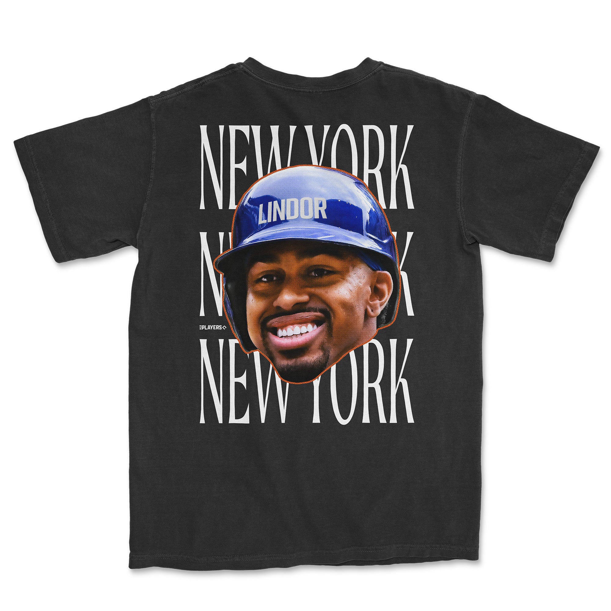 Francisco Lindor Get Your Head in the Game Series shirt featuring a large graphic of Lindor and "NEW YORK" text.