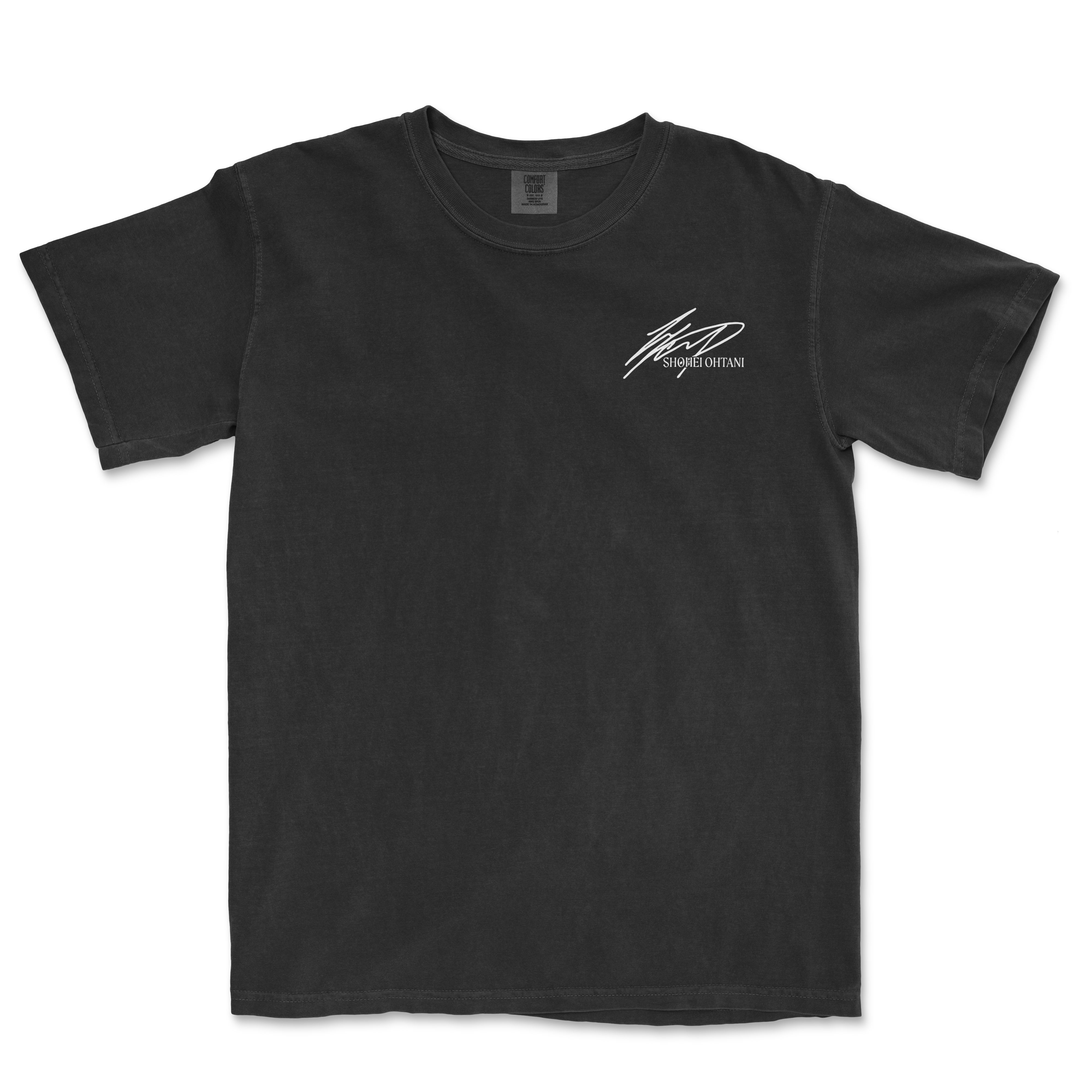 Black t-shirt featuring Shohei Ohtani's signature and "Get Your Head in the Game" series design for sports fans.