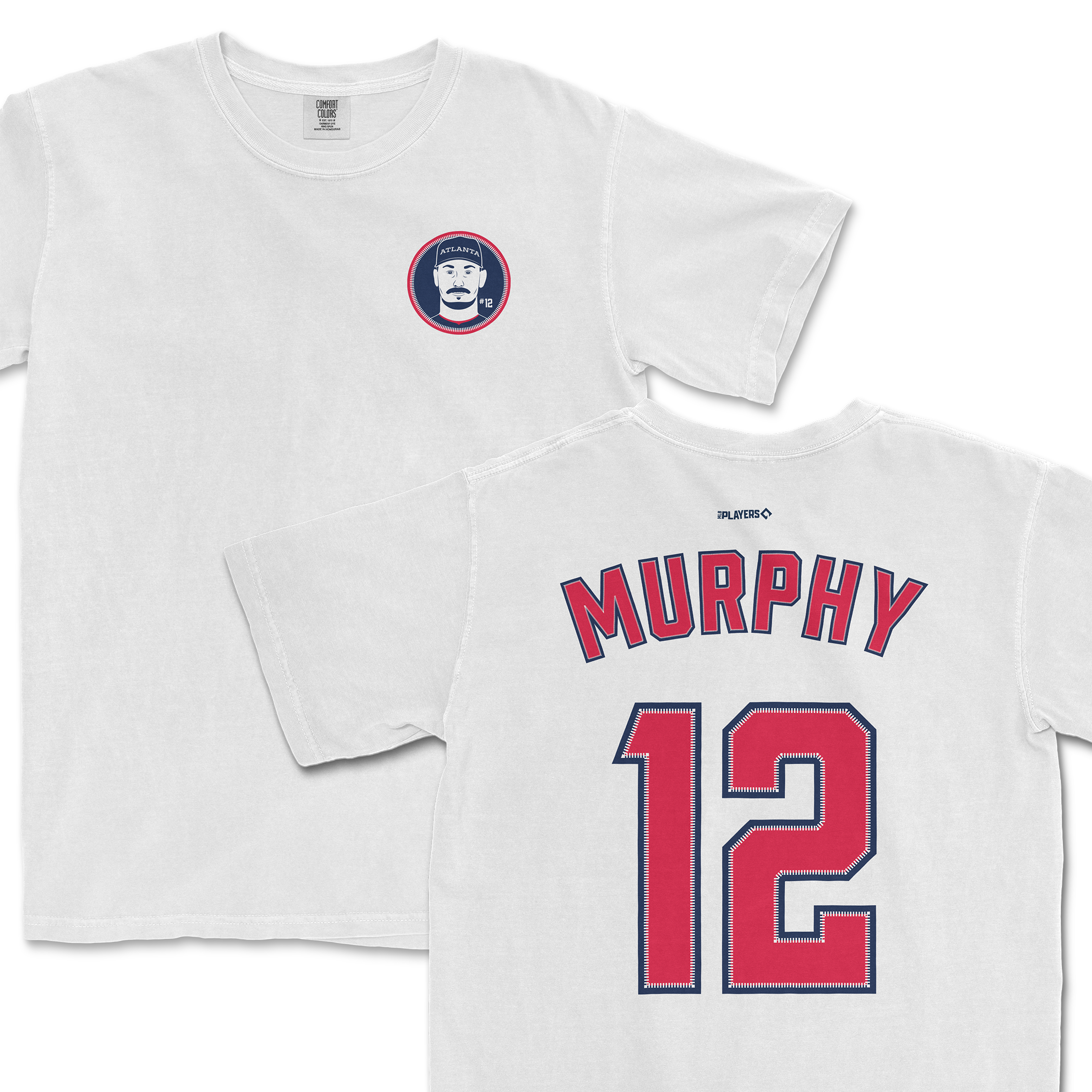 White Sean Murphy shirsey featuring a front logo and "MURPHY 12" printed on the back in bold red lettering.